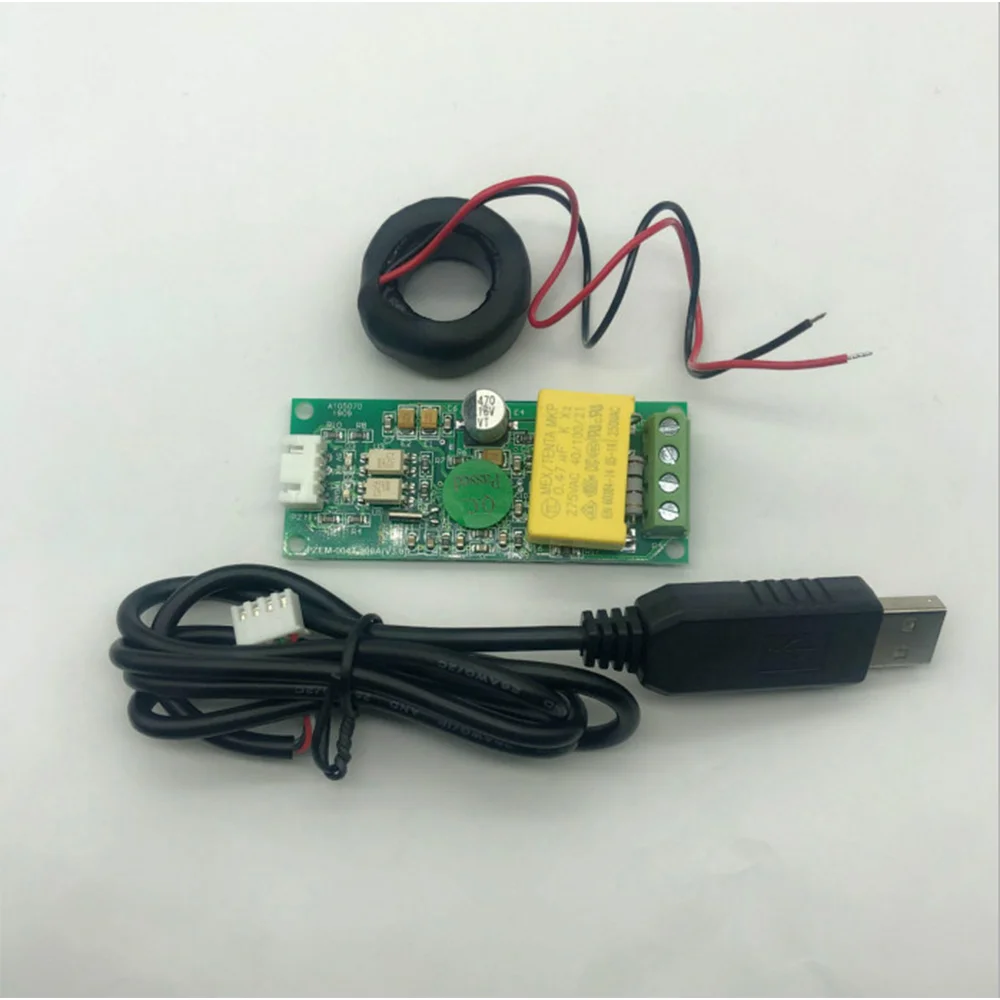 PZEM-004T مرحلة واحدة مقياس الطاقة الطاقة TTL Modbus التيار المتناوب 220 فولت 100A الجهد الحالي واط كيلووات ساعة مقياس التيار الكهربائي مع كابل USB CT حار!
