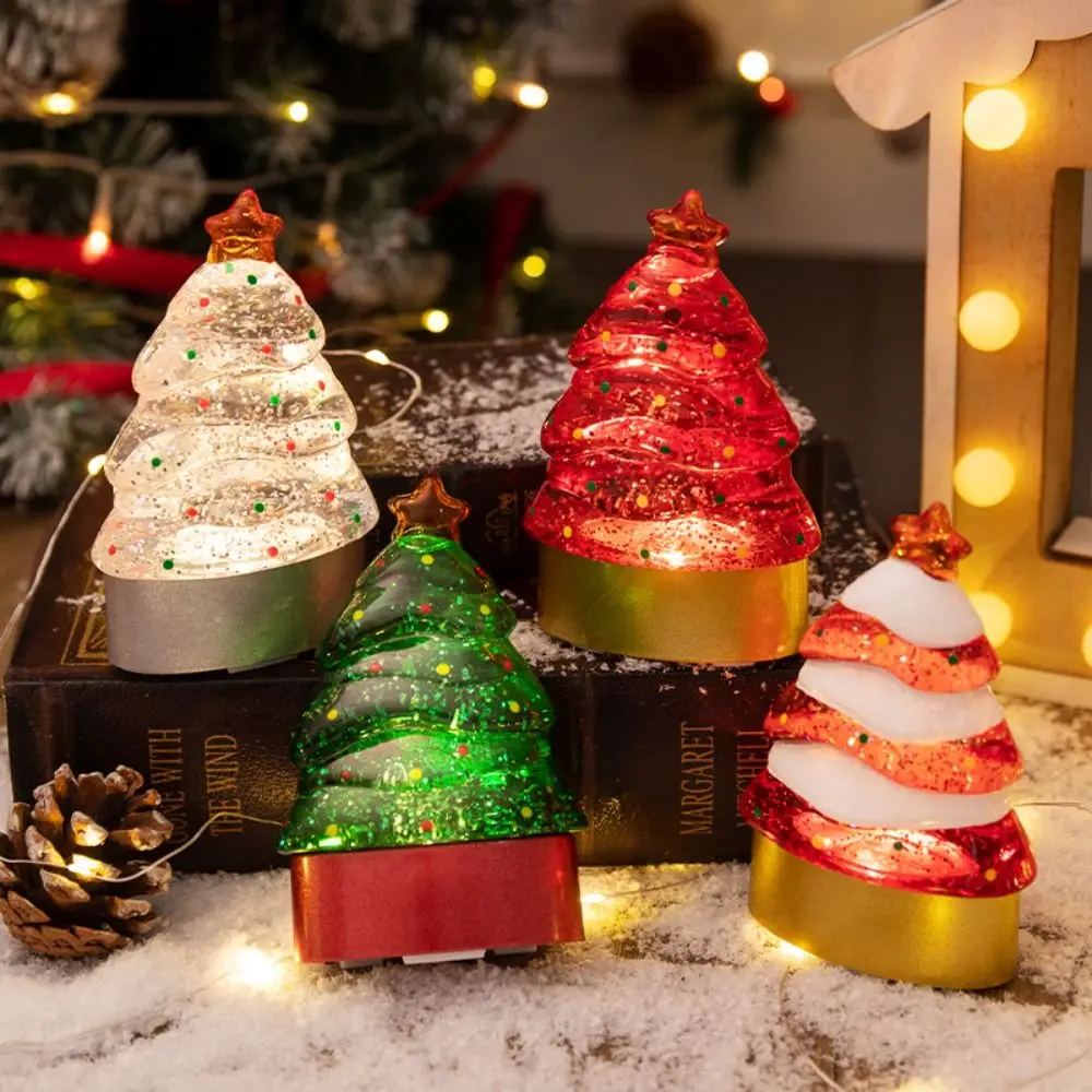 

Cartoon Christmas Tree Night Light Creativity Exquisite Desktop Christmas Decor Crafts Eye-Caring Children's Night Lamp