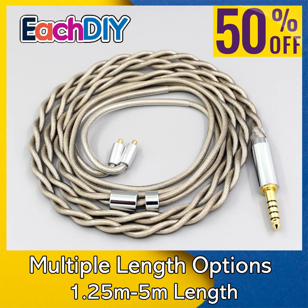 type6-756コア7nリッツocc銀メッキイヤホンケーブル(dunu-t5-titan-3-t3用)(長さ延長mmcx)2芯28mm-ln007849