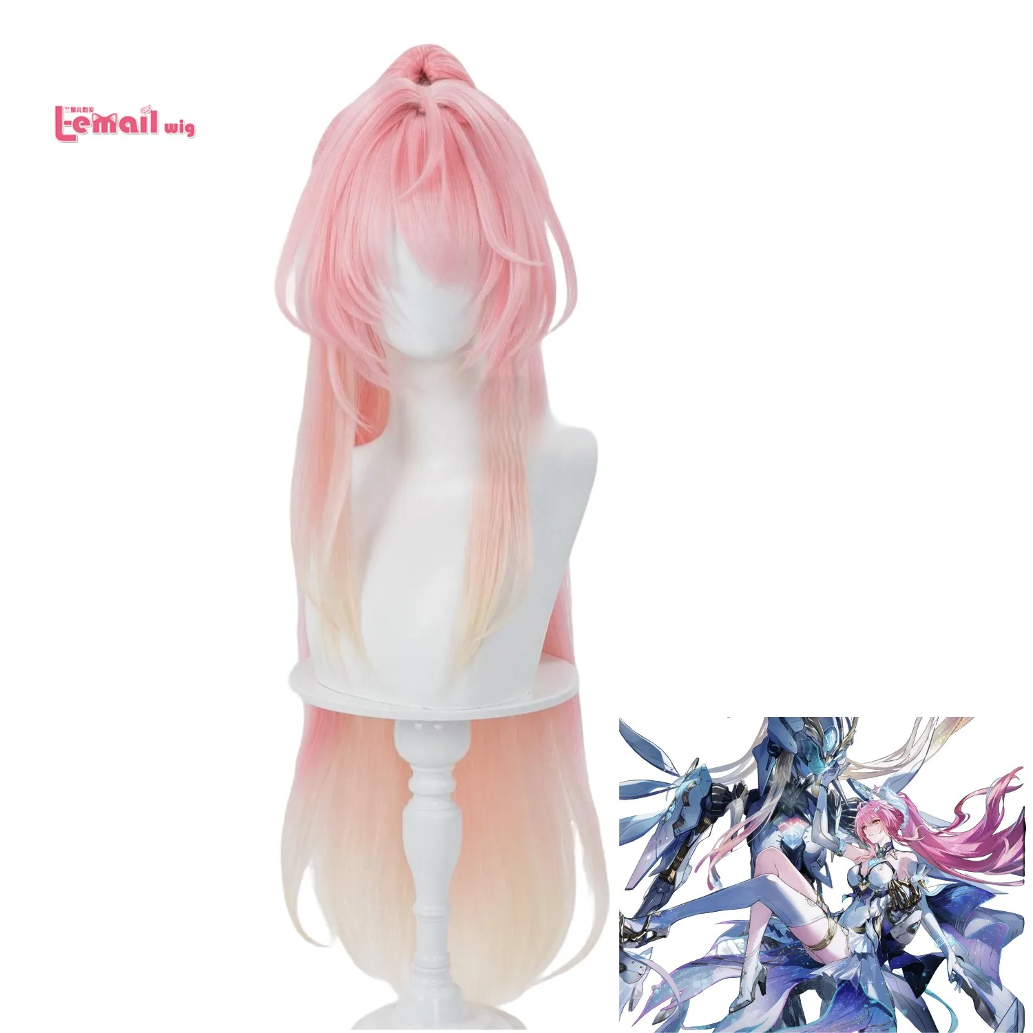 

L-email wig Wuthering Waves Cosplay wig Aemeath cosplay wig 90CM Women's pink gradient wig Comic-Con