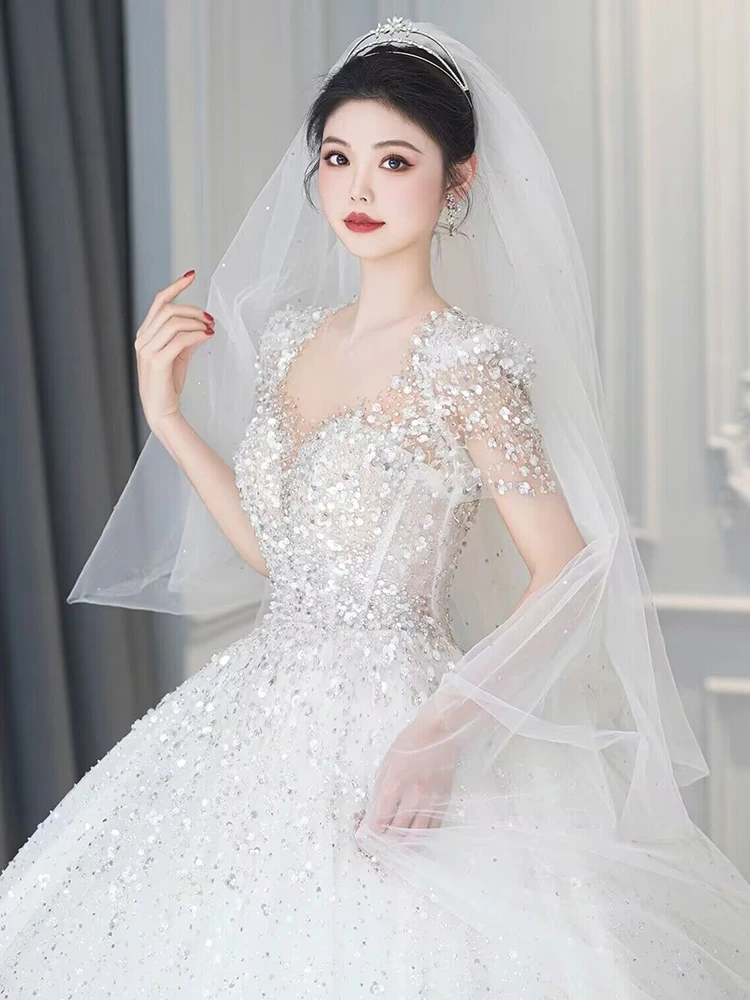 

Lightweight Wedding Dr for orter Brides High Quali Heavy Embroidery Exit Scene Large Size Pregnant Women Sui...