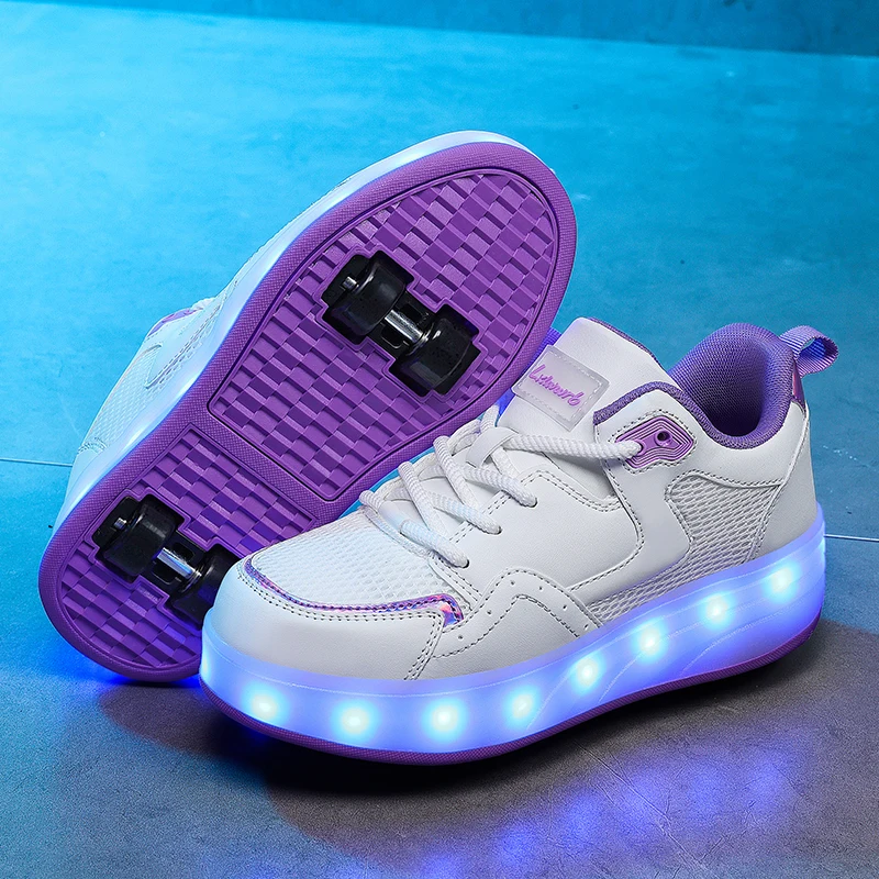 

Viral New Heelys for Kids: Girls' Summer 4-Wheel Detachable, Boys' 2-Wheel & Student Transformable Wheeled Shoes