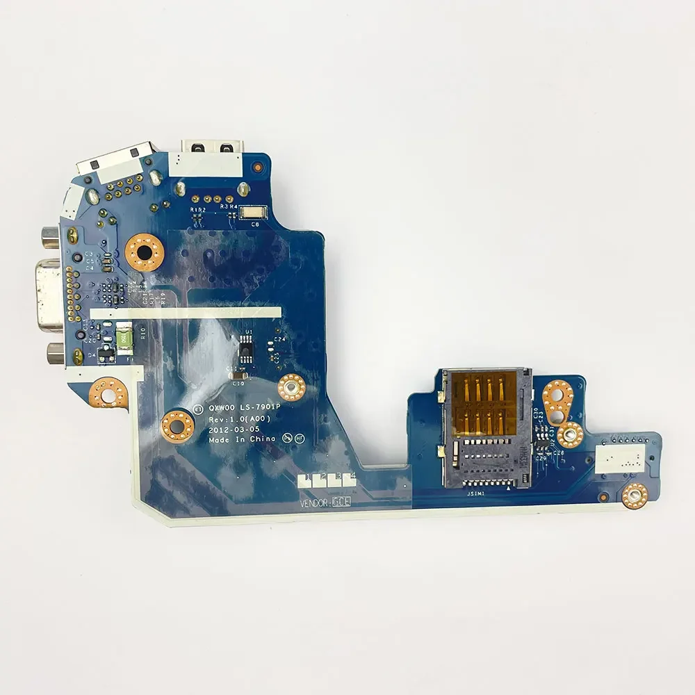 LAN USB Jack Board للكمبيوتر المحمول Dell Latitude E5430 ، شحن USB ، بطاقة شبكة VGA ، قارئ RJ45 ، QXW00 ،