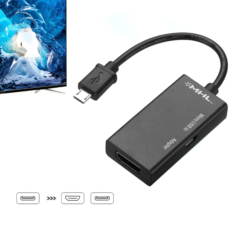 Plug&Play Universal Micro USB to HDMI HD TV AV TV Converter Cable 1080P Mobile/Laptop MHL To HD TV Adapter Connecter