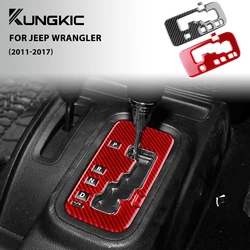 For Jeep Wrangler JK JKU 2011 2012 2013 2014 2015 2016 2017 Real Soft Carbon Fiber Car Gear Shift Panel Interior Trim Sticker
