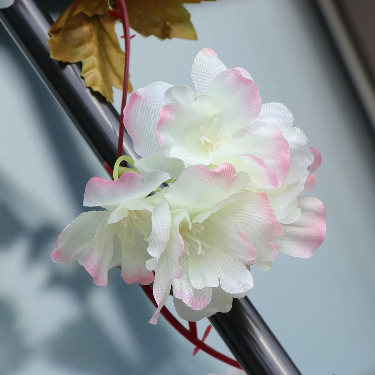 

Artificial Cherry Blossom Vinedecorative Flower Vine For Wedding Home Wall Decor Garland Air Conditioner Hanging Light Pink