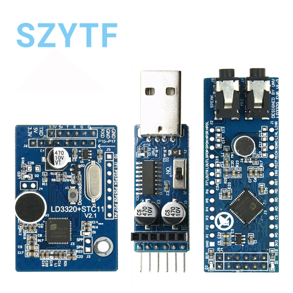LD3320 Módulo de reconocimiento de voz puerto serie/interfaz SPI tarjeta de desarrollo de Control de voz inteligente