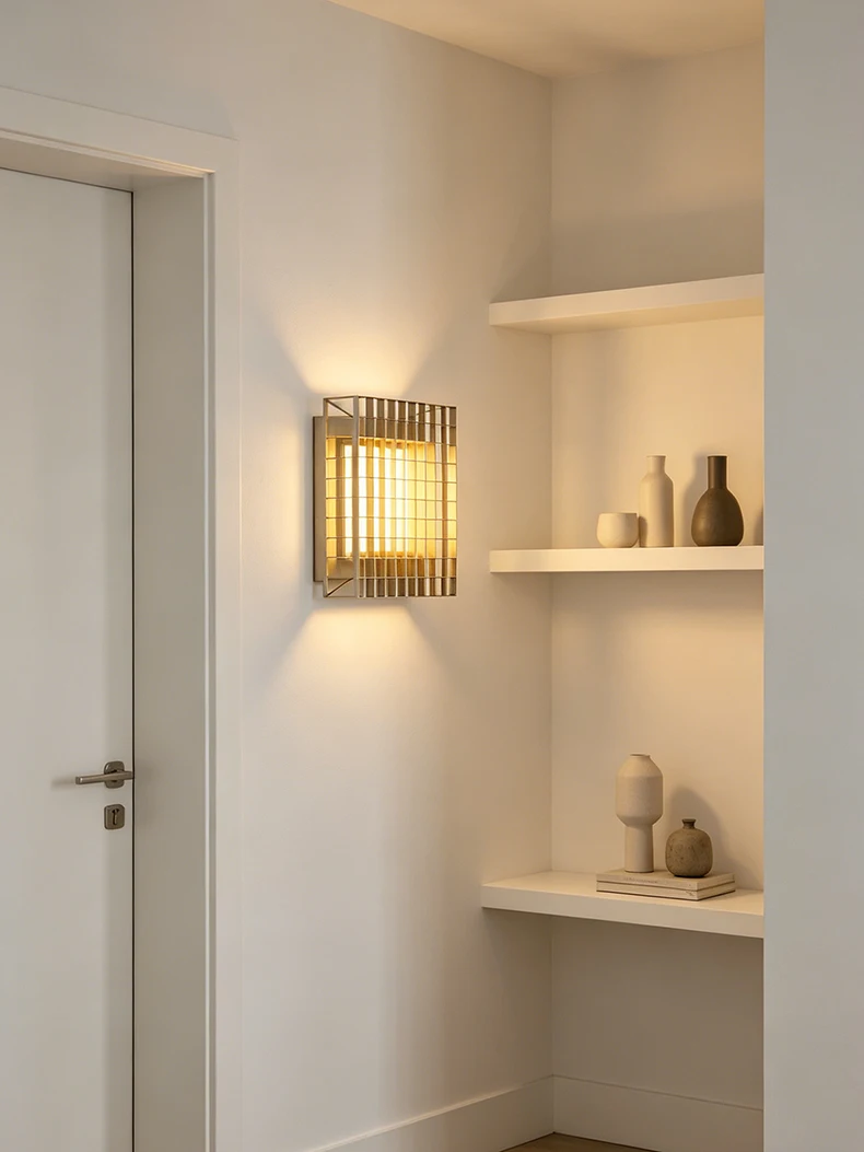 Art Deco LED Wall Lamp White Silver Metal Indoor Sconce
