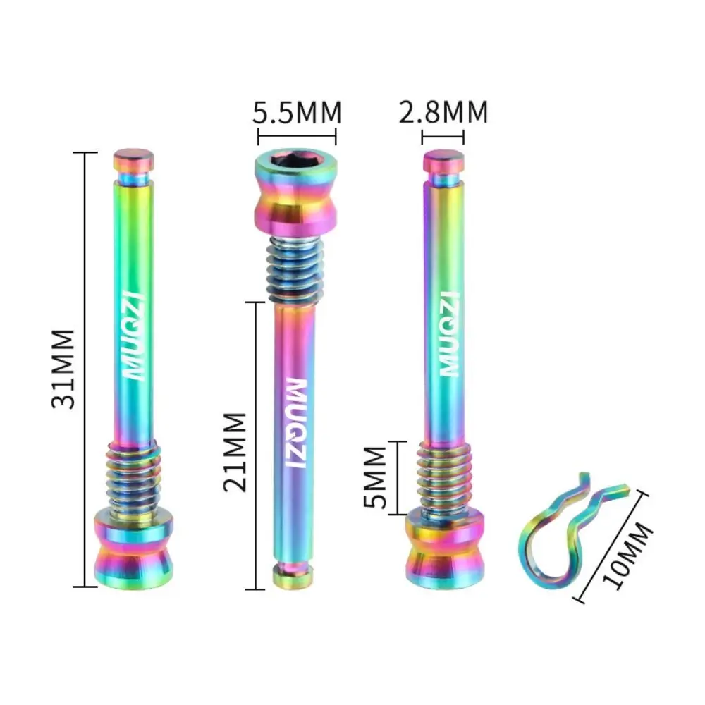 Parafusos de pastilha de freio a disco de titânio pinos clipes de mola m4 * 26mm parafusos de freios a disco de bicicleta leve com clipe de fixação