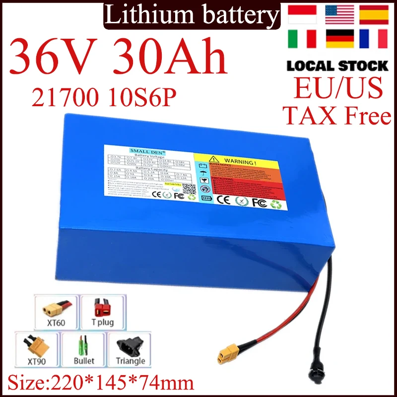 NEW 36V 30ah Lithium battery pack 21700 10S6P 42V 30A wtih BMS Protection for 1000W High Power Tool spare Batteries