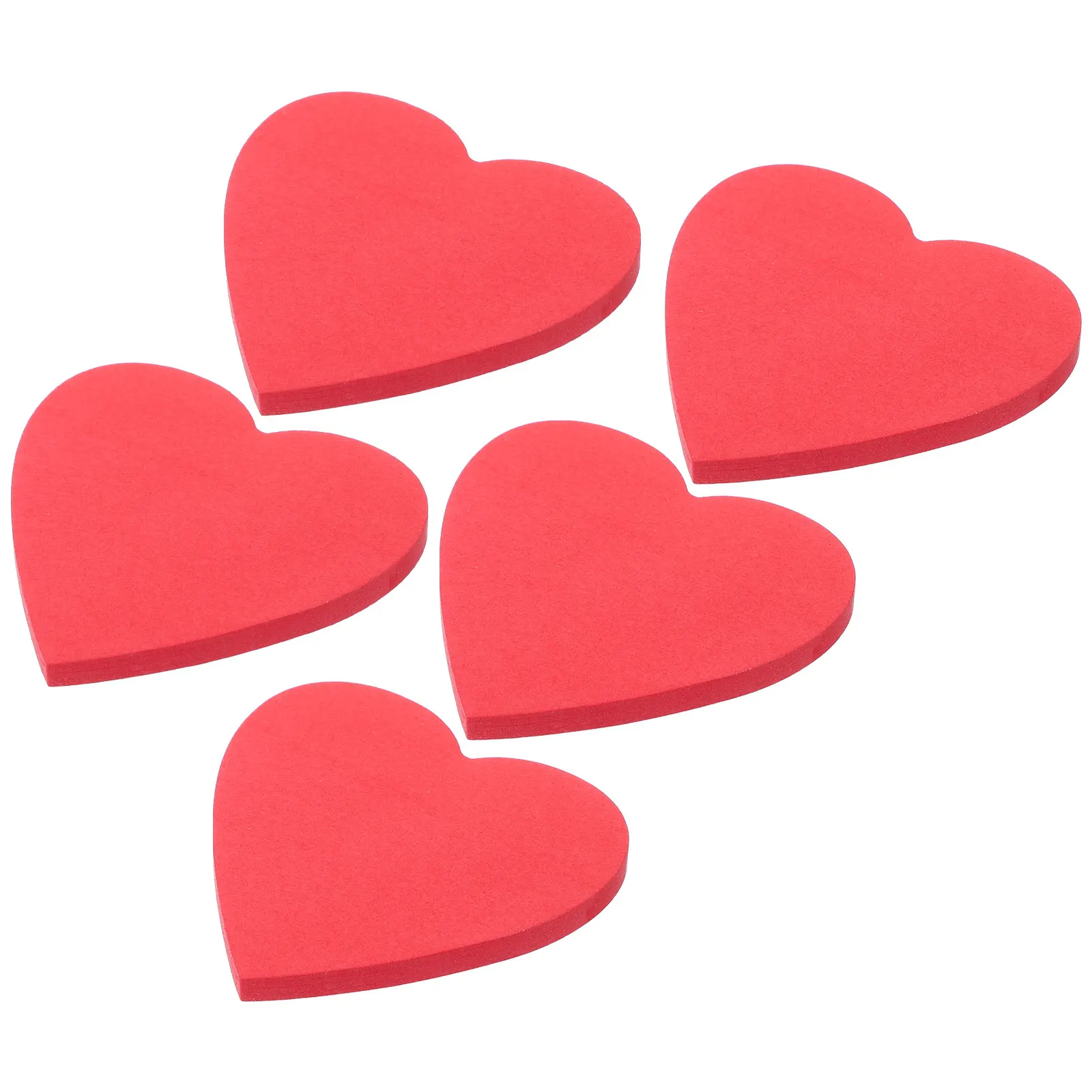 5 Books Red Heart Memo Stickers Smooth Writing No Smudge Portable Self-Adhesive Note Pads for Study Work Schedule Planner