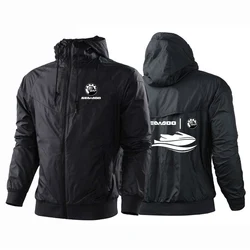 Sea Doo Seadoo Moto Harajuku Colorful Bomber 2023 Solid Color Korean Fashions New Streetwear Button Windbreaker Jacket