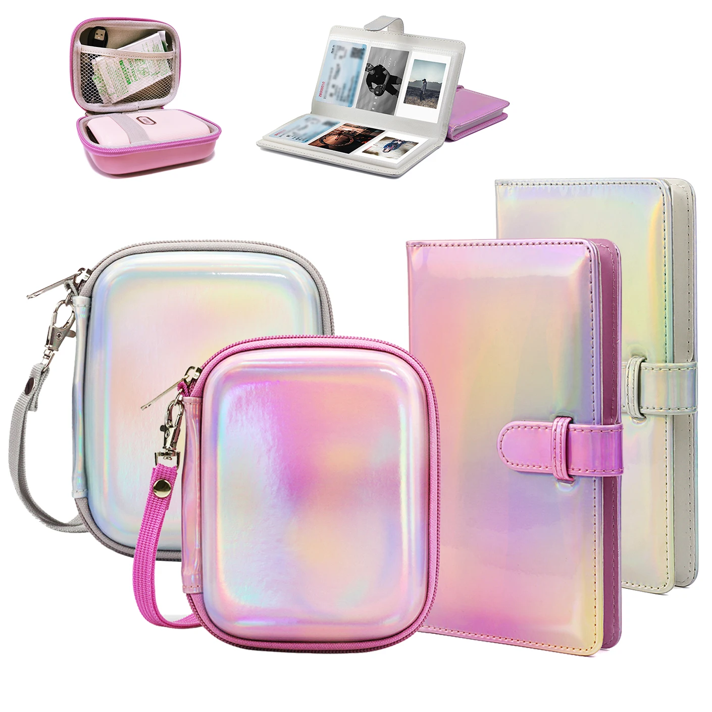 96 Pockets Album Fujifilm Instax Mini Link / Share SP-2 Printer,  + Carrying Shockproof Case Bag ForMesh Pocket fit Instax Film