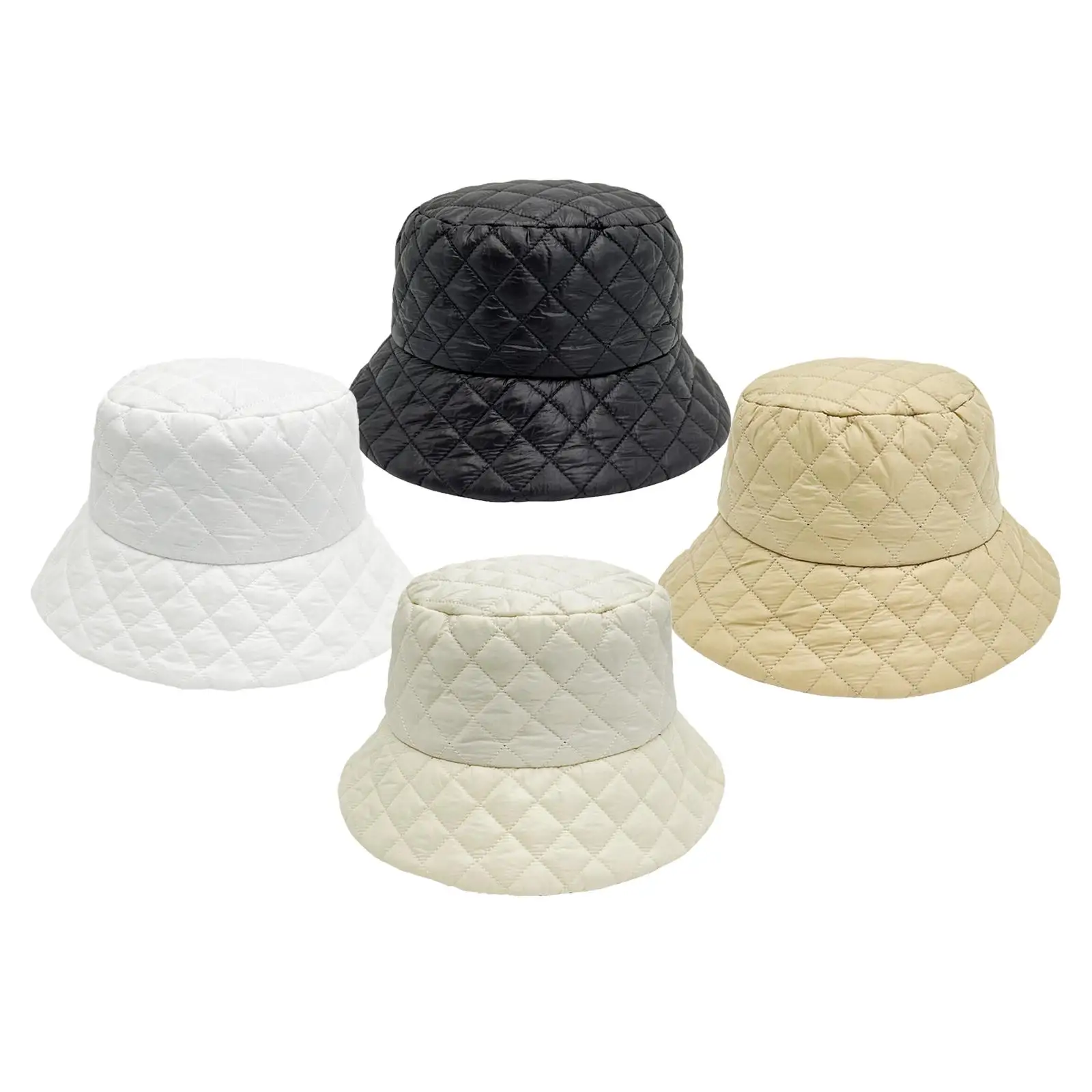 Winter Bucket Hat Stylish Lightweight Quilted Filled Headwear Soft Comfortable Warm Hat Fisherman Cap for Girls Adults Men Women