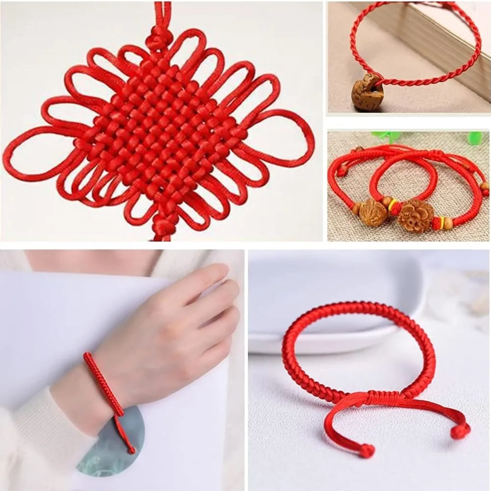 0.8/1.5mm Nylon Satin Cord Chinese Knotting Rat Tail Silk String Thread for DIY Bracelet Necklace Jewelry Kumihimo Craft Making view 6