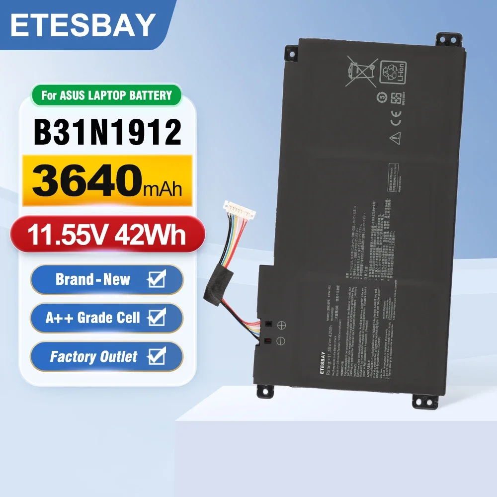 ETESBAY B31N1912 C31N1912 For ASUS VivoBook 14 E410MA L410MA E410KA E510MA E510KA F414MA E410MA-EK026TS EK018TS  Laptop Battery