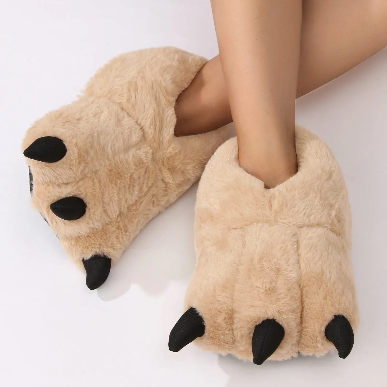 Kids Adults Animal Kigurumi Cosplay Slippers Cartoon Shoes 2023 Winter New Funny Cover Heel Warm Comfortable Bedroom Slippers