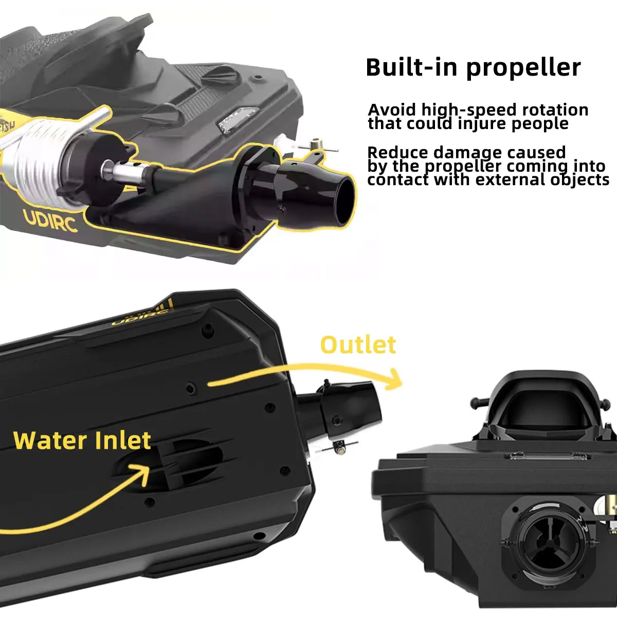 UDiRC UDI023PRO RC Boat 20Km/H High Speed Waterproof 2.4GHz Radio Control Brushless RC Speed Jet ski Boat Toys