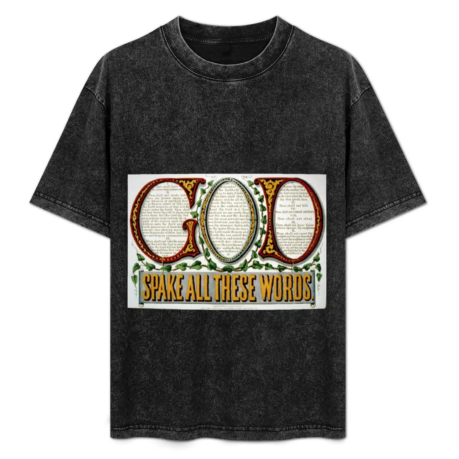 God spake all these words - 1876 T-Shirt vintage cute tops graphic tee shirt t shirts for men graphic