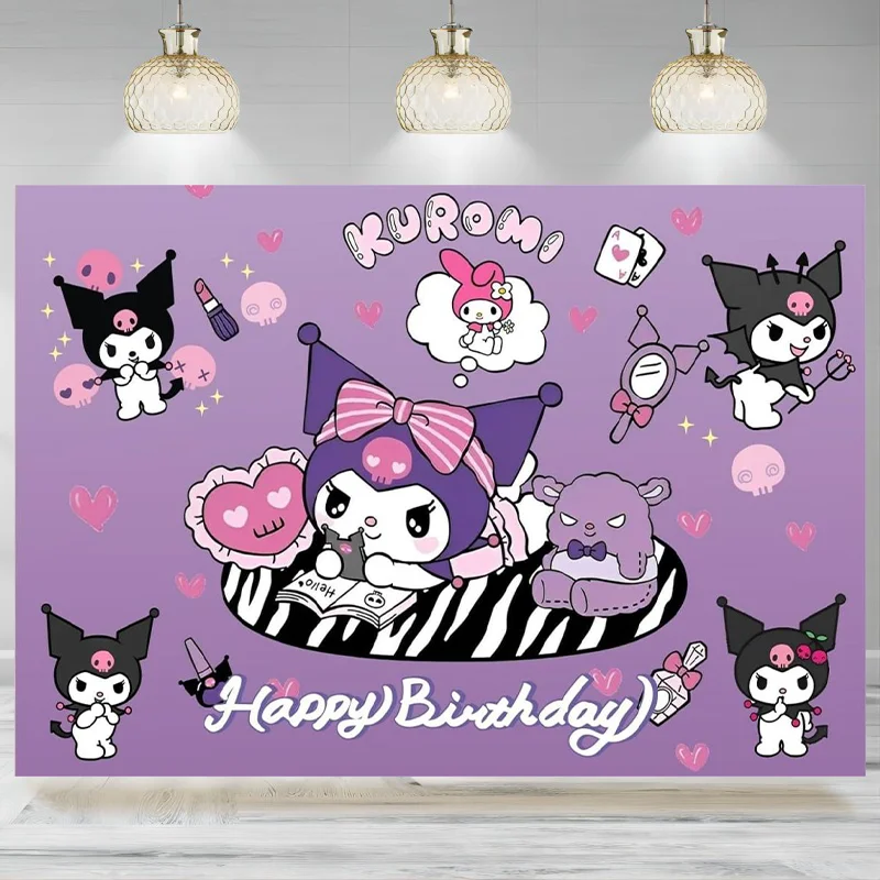 Kawaii Background Birthday Decorations Baby Shower Banner Backdrop Photographic Kids Party