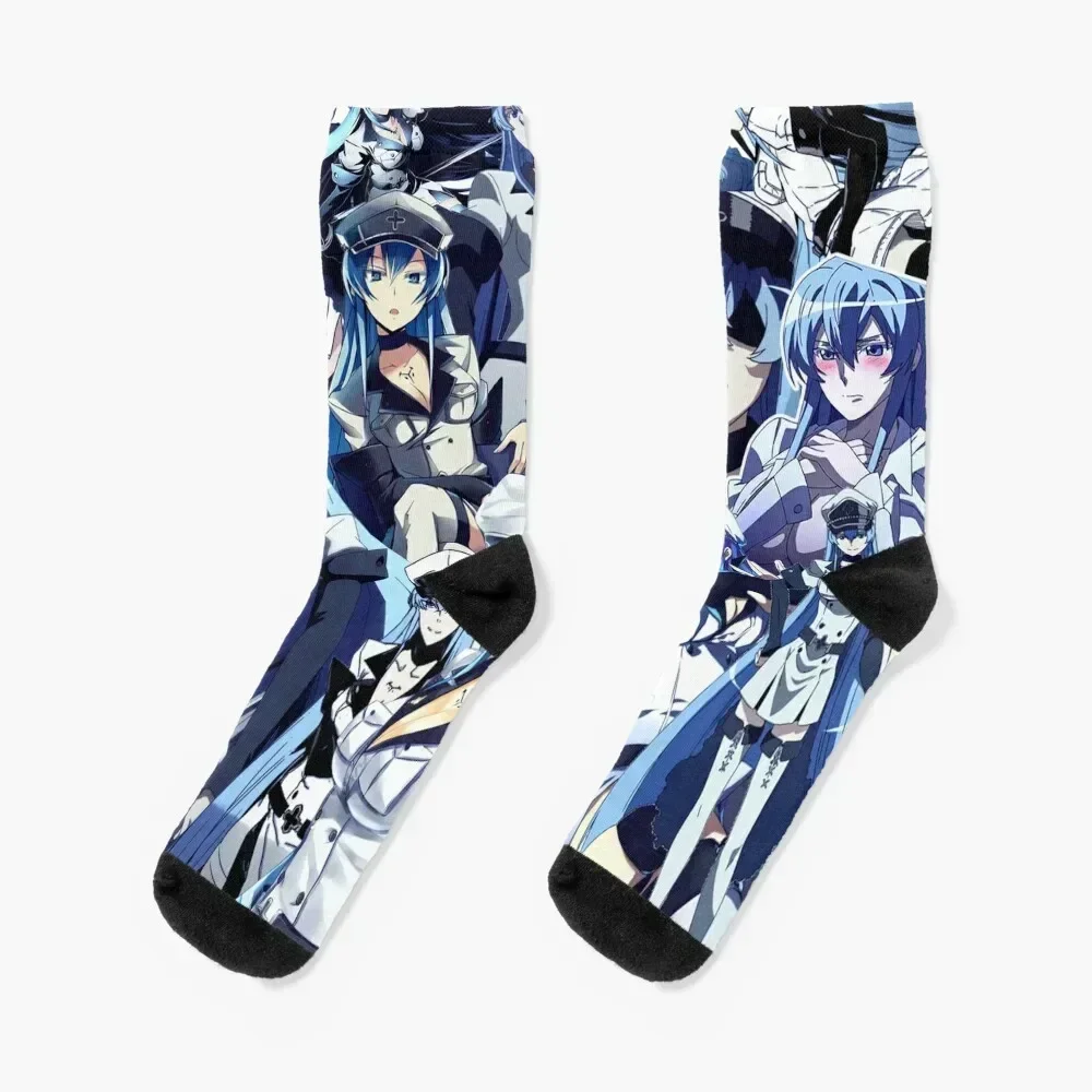 

Esdeath anime collage Socks colored moving stockings sport hockey Socks Woman Men's