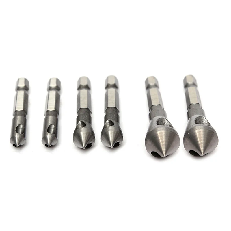 

6pcs Set Drills Hex Socket Set Hex socket set 1 8-11 32 6pcs Chamfering Countersink Drills Steel Cutting Tools