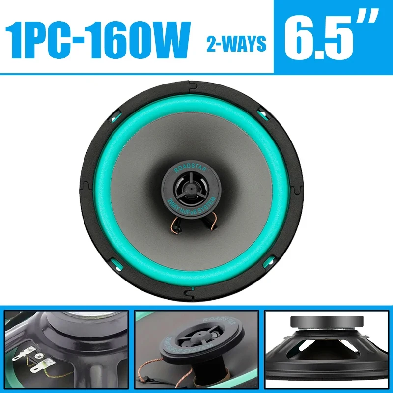 1PC 160W 6.5 Inch Car Coaxial Speakers HiFi Car Door Subwoofer Universal Automotive Audio Music Full Range Truck Stereo Speaker