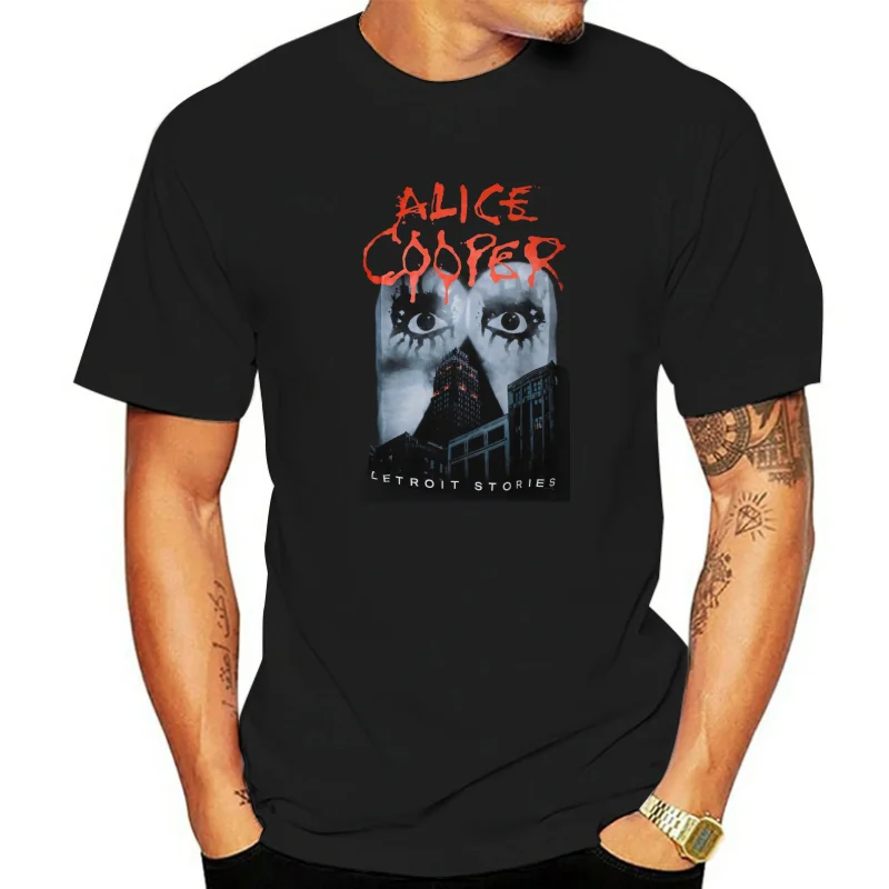 

Alice Cooper Detroit Stories Периферийный узор с принтом Летние элитные брендовые хлопковые мужские и женские футболки с короткими рукавами