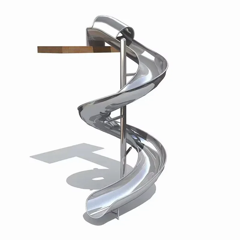 Large Outdoor Amusement Equipment Stainless Steel Spiral Slide for Mall or Park Indoor/Outdoor Use