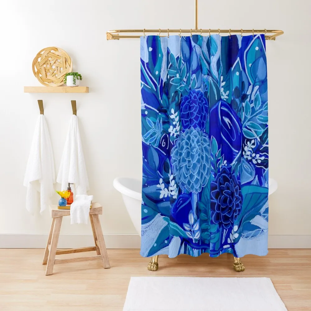 

Blue florals Shower Curtain Bathroom Accessories Shower For Bathroom Bathroom Showers Modern Showers For Curtain