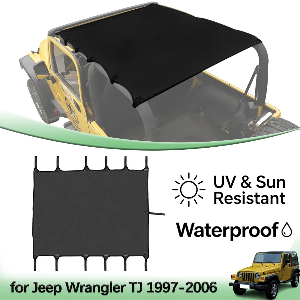 Leather Oxford Soft Top Cover Extended Bikini Top for Jeep Wrangler TJ 1997-2006 Anti UV Waterproof Off-road Car Accessories