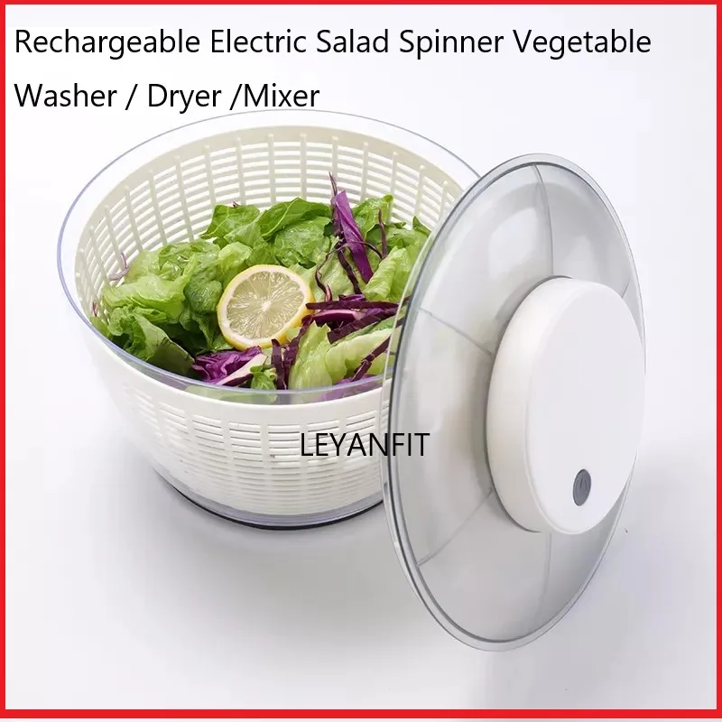 Automatic Electric Salad Spinner Food Strainers Salad Making Tool Multifunctional Vegetable Washer Salad Vegetable Dryer Mixer