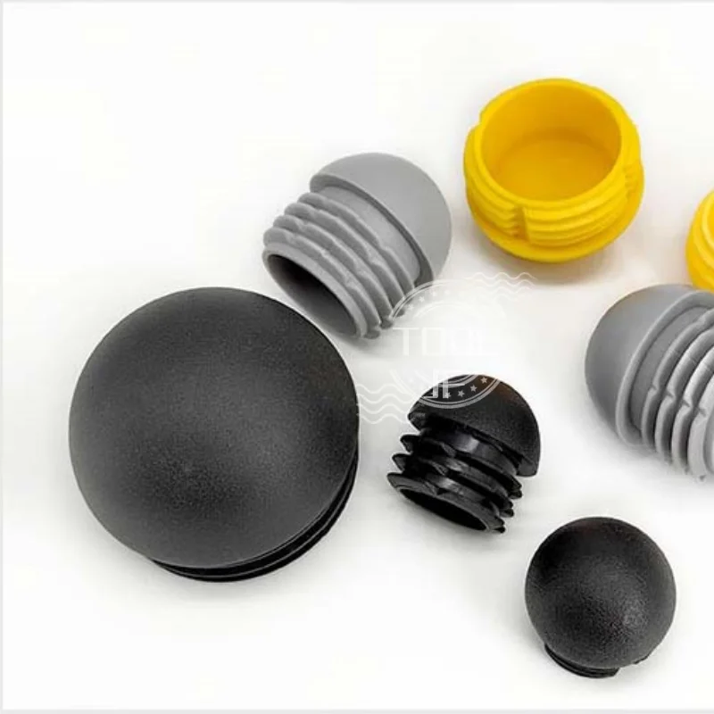 4 Stück Kunststoff-Rohrstopfen, sphärischer Kopf, Möbel-Stahlrohre, 13–60 mm Abdeckung, runde sphärische halbkugelförmige Kugelrohre, Zubehör
