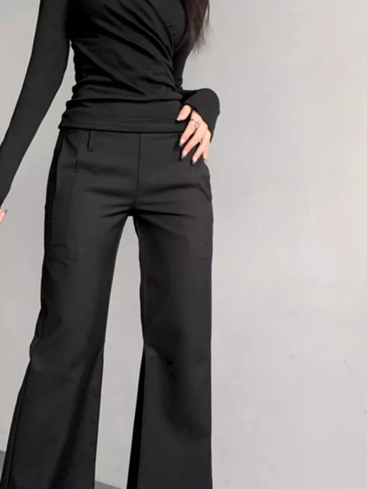 Pantalones de ocio de cintura alta para mujer, suaves y agradables para la piel, combina con todo, para ir al trabajo Formal, estilo americano