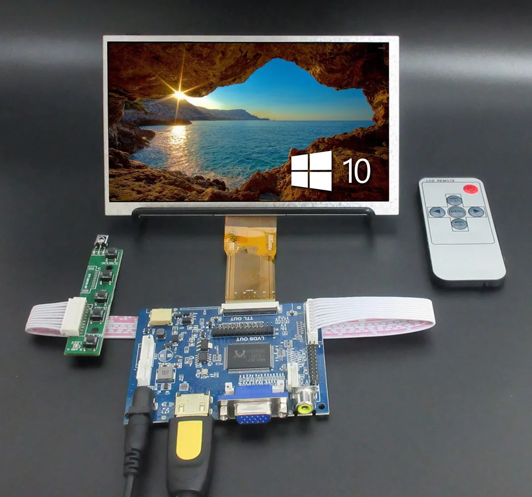 7-inch 1024×600 Portable HDMI/VGA/AV LCD Display Kit-Secondary Monitor For PC,Orange Pi,Car,Industrial&Surveillance Devices