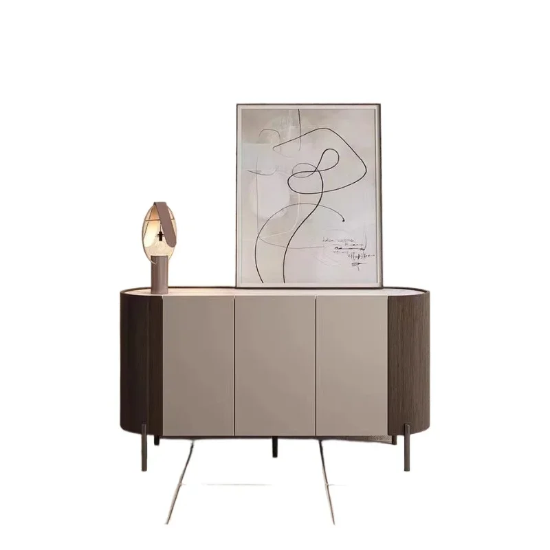 

Premium gray door cabinet light luxury rock slab entry hall shoe cabinet