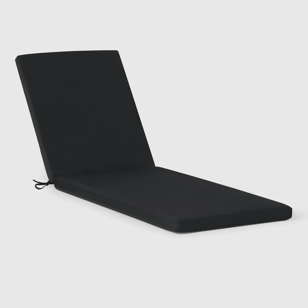 طقم وسائد كراسي استرخاء خارجية مكونة من 2، 74 × 22.5، أسود، مريح للاسترخاء في الفناء والحديقة