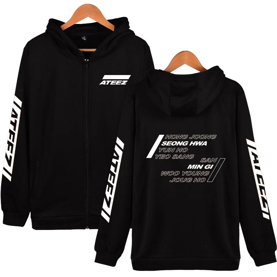 Kpop ateez Album Reiß verschluss Frauen/Männer Hoodies Sweatshirts Streetwear Hip Hop Langarm Kapuze Reiß verschluss Jacke Mantel K-POP Kleidung