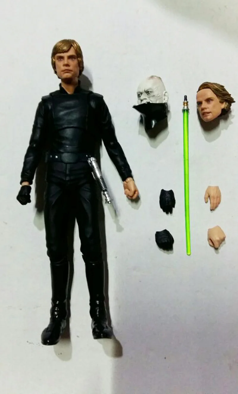 15cm Shf Star Wars Series Figma Luke Skywalker Action Figure Anakin Jedi Knight Black Movable Model Doll Toys Youth