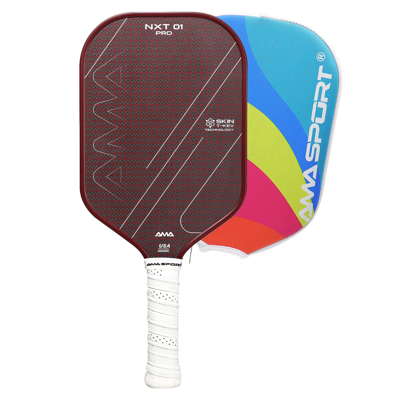 

AMASPORT Pickleball Paddle 3K T700 Carbon Fiber & Kevlar Friction Surface, USAPA Approved for Competitive & Recreational Players