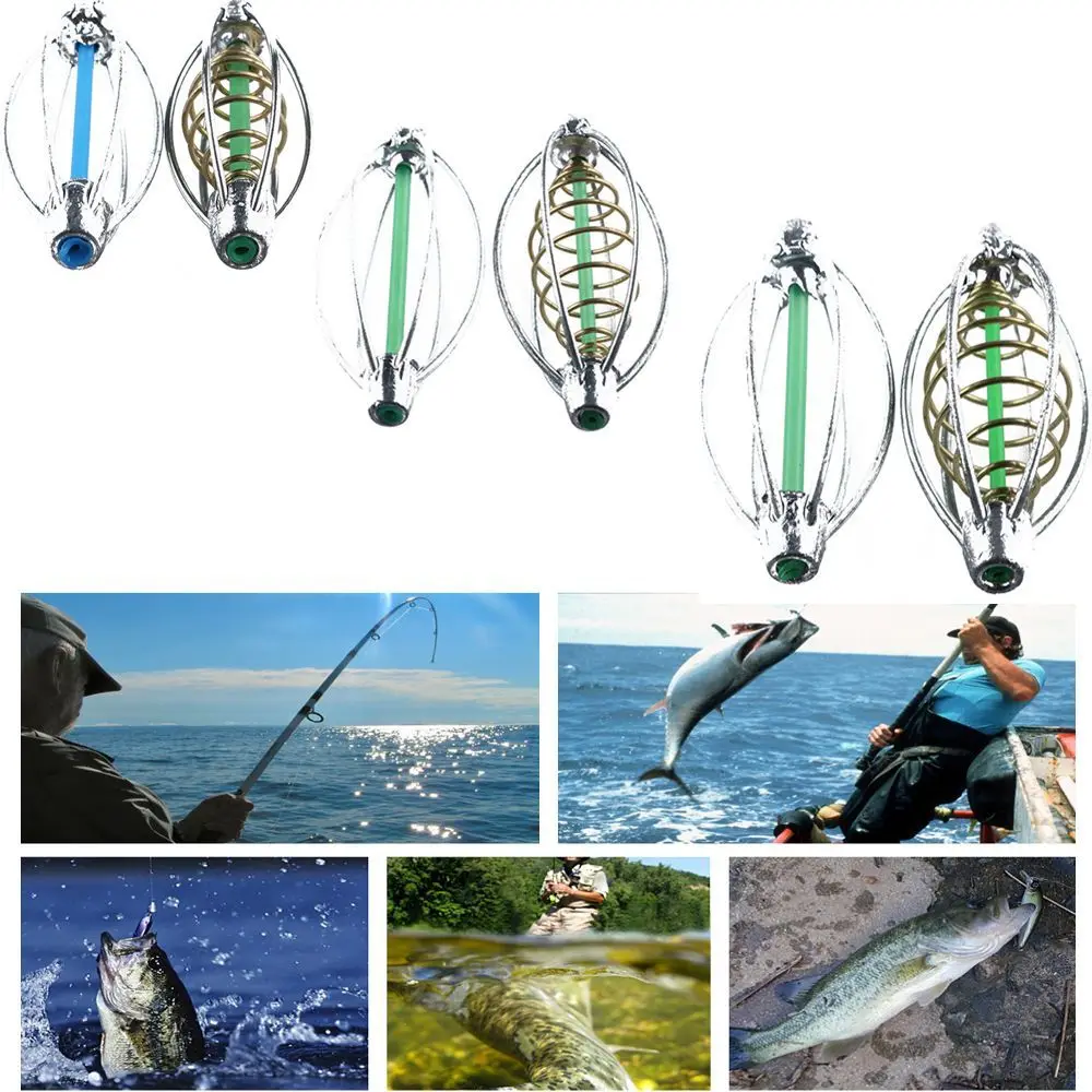 5cm/6cm/7cm 6 Wire Method Carp Fishing Feeder Swim Feeders with Lead Sinker Fishing Feeder Sinker