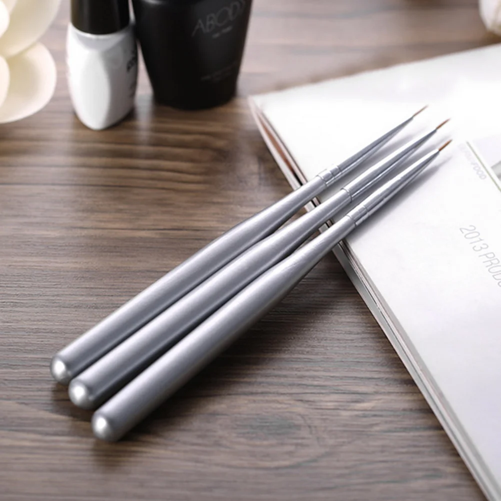 

3Pcs Nail Art Liner Brush Set Different Lengths Precise Drawing Nail Painting Tiny Hair Detail Manicure Uv Gel Brush