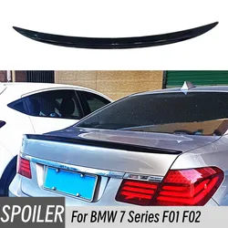 For 2008-2014 BMW 7 Series F01 F02 730i 740i 750i Rear Trunk Lid Black Carbon Car Wings Ducktail Lip Spoiler Accessories