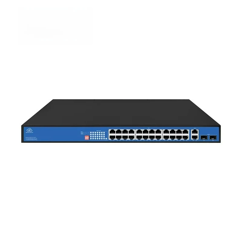 Cloud Managed 24-Port Gigabit PoE Switch 802.3af/at,2 Uplink+2 SFP,APP VLAN for IP Camera WiFi AP SMB
