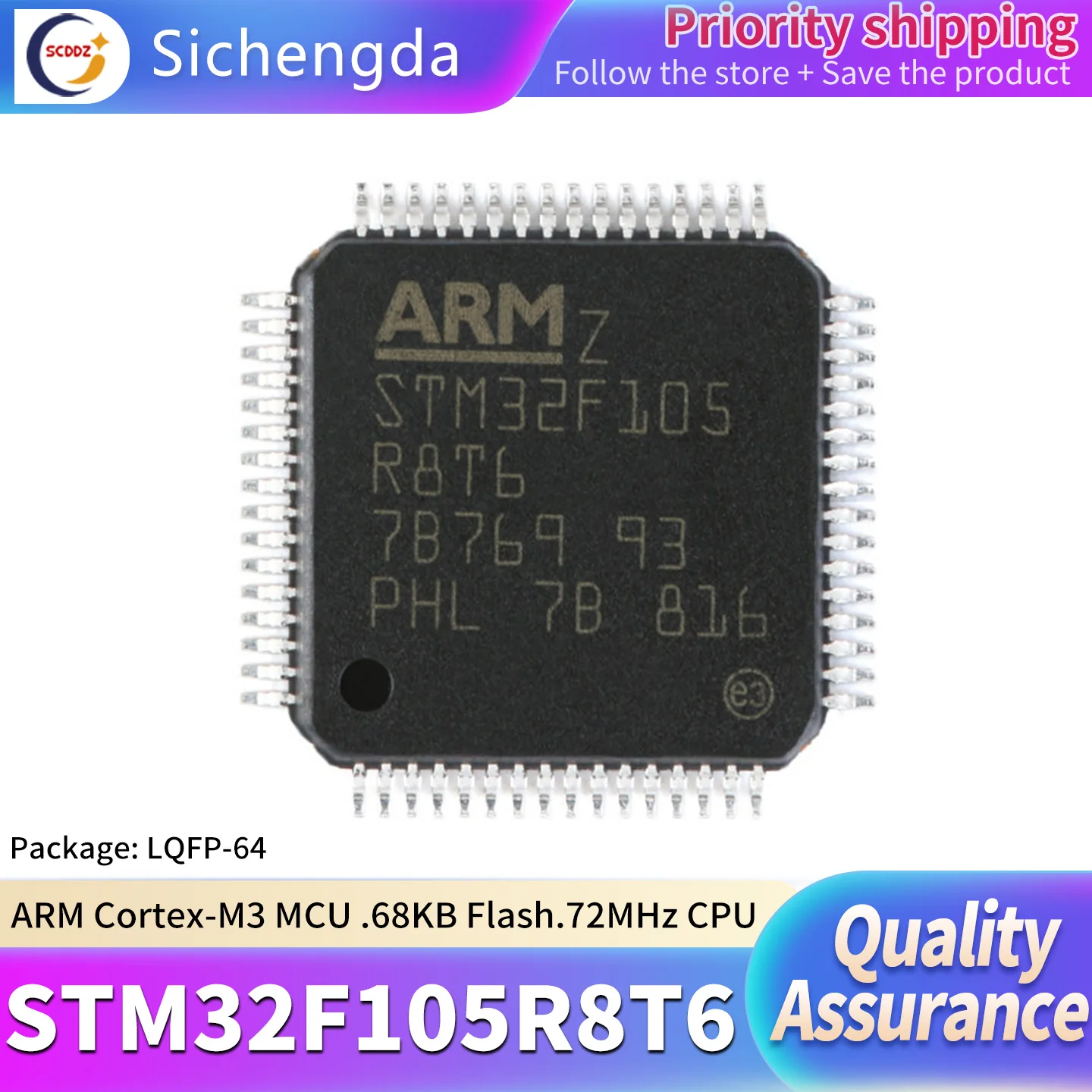 ST/STM32F105R8T6 LQFP-64 ARM Cortex-M3 32-bit Microcontroller - MCU