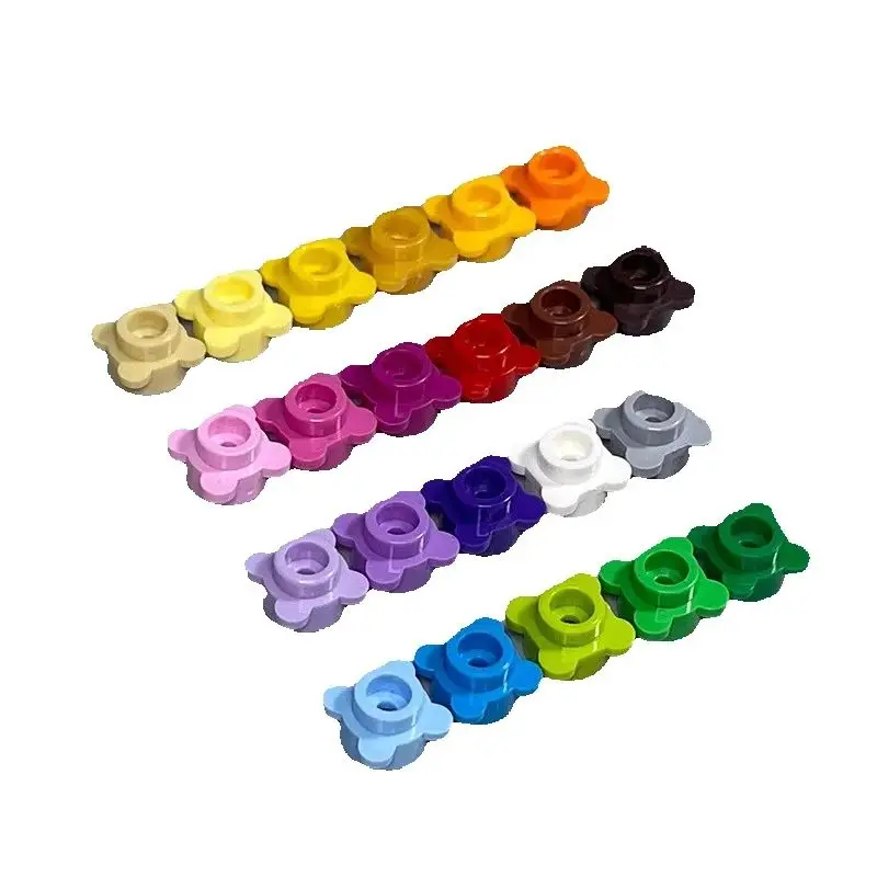 10pcs 33291 28573 Plate Round 1x1 with Flower Edge Block Moc Color Accessories Compatible with Brick DIY Children's Toy