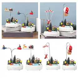 Christmas Village Pond Lighted Music Rotating Indoor Decoration Ornaments