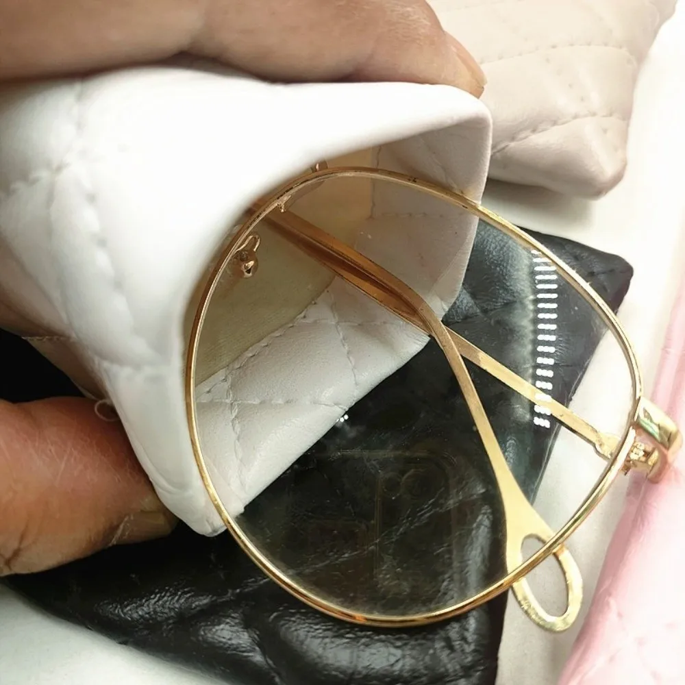 Single/Double-layer Sunglasses Storage Bag Waterproof PU Leather Glasses Bag High-end Coins Lipsticks Pouch