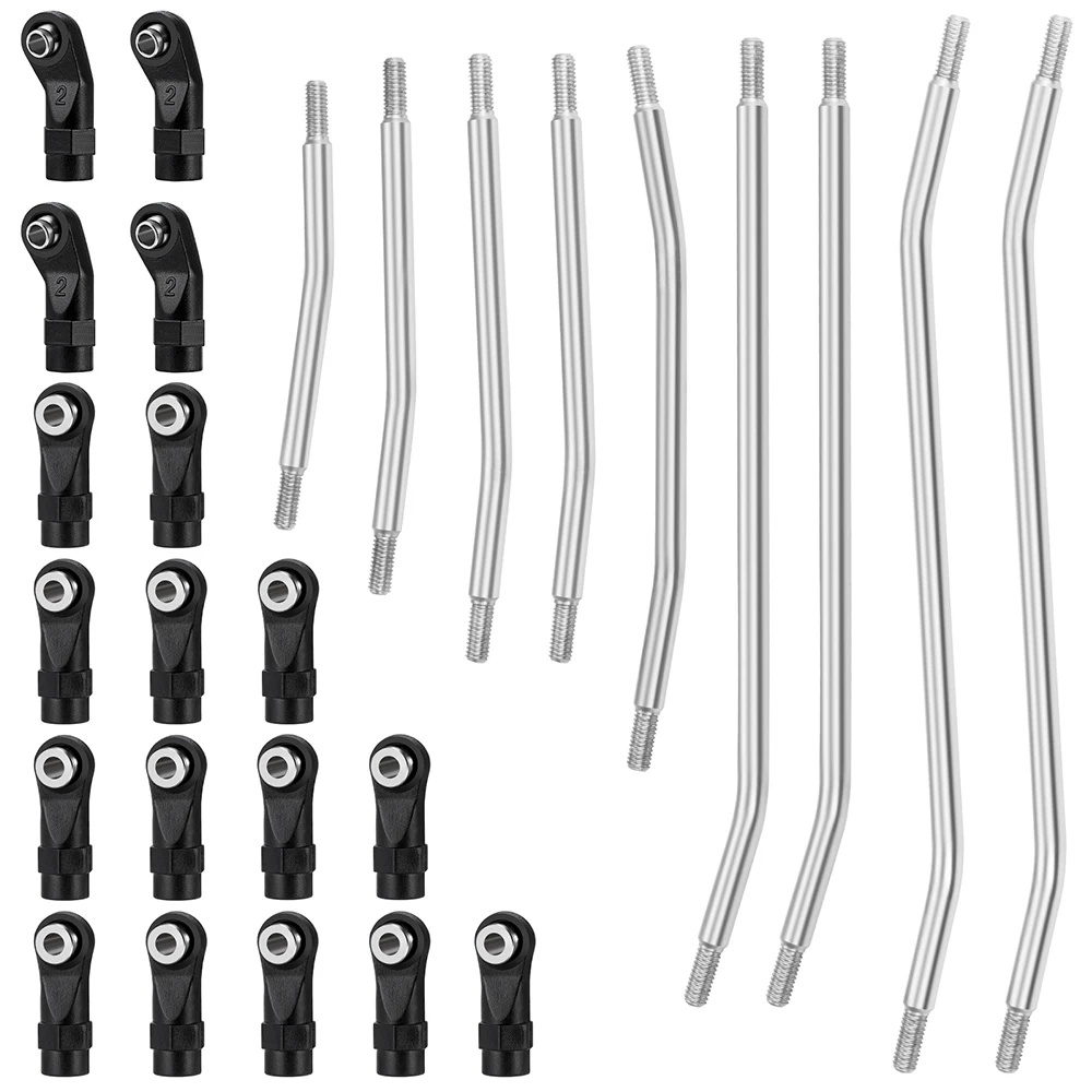 YEAHRUN 353mm Stainless Steel Link Rod For 1/10 Axial SCX10-III JT Gladiator AXI03006 RC Off-Road Car Upgrade Parts