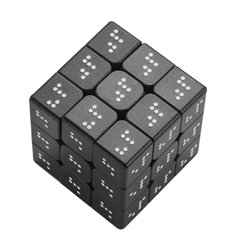 Braille Speed Cube 3x3x3 IQ Reasoning Games Puzzles Special for The Blind PersonWeak Vision Easy Turning and Smooth